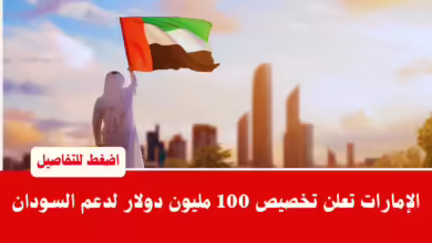 الإمارات تعلن تخصيص 100 مليون دولار لدعم السودان