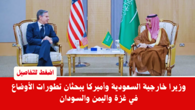 وزيرا خارجية السعودية وأميركا يبحثان تطورات الأوضاع في غزة واليمن والسودان