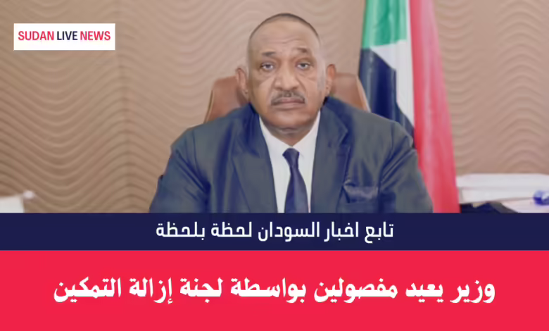 وزير يعيد مفصولين بواسطة لجنة إزالة التمكين 1 وزير يعيد مفصولين بواسطة لجنة إزالة التمكين