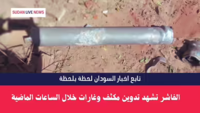 الفاشر تشهد تدوين مكثف وغارات خلال الساعات الماضية