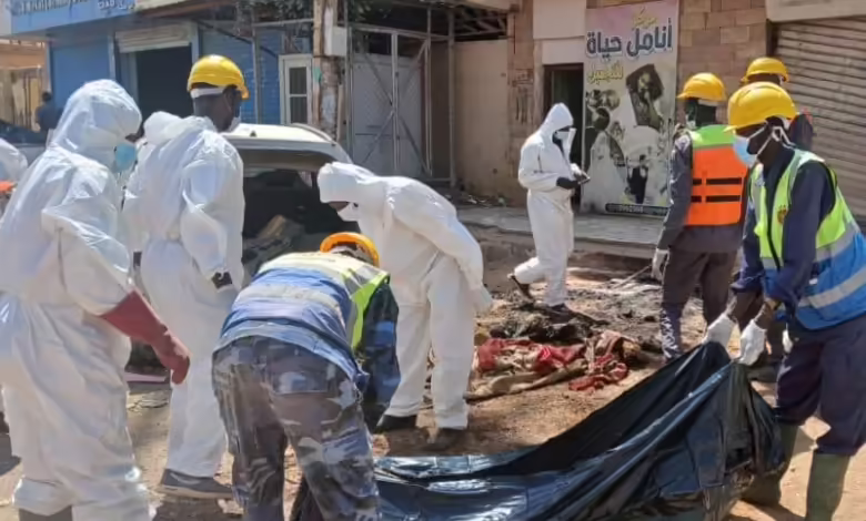 حملات لجمع الجثث والتعقيم بشرق النيل وسط دمار واسع للمرافق الطبية والصحية 1 حملات لجمع الجثث والتعقيم بشرق النيل وسط دمار واسع للمرافق الطبية والصحية