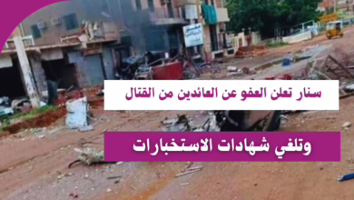 سنار تعلن العفو عن العائدين من القتال
