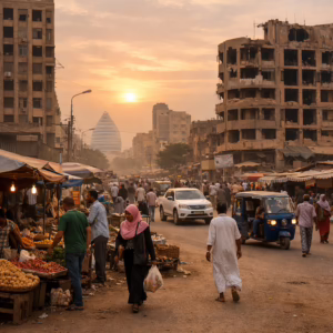 مشهد من أحد أحياء الخرطوم مع عودة السكان وسط آثار الحرب وتحديات المعيشة