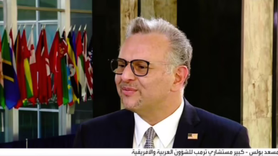 مسعد بولس خلال مقابلة صحفية حول تطورات السودان